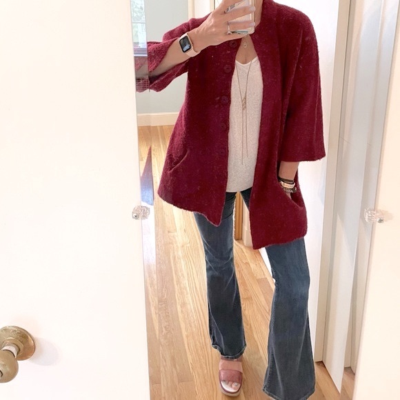 Eileen Fisher Boiled Wool Cardigan - Picture 1 of 11